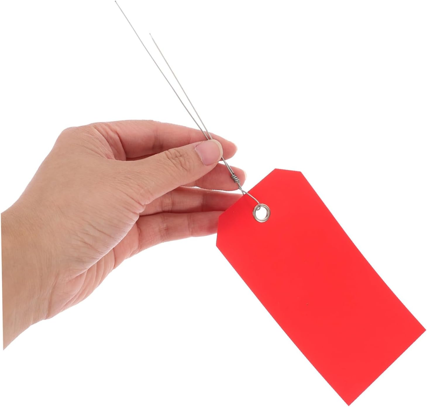 DIKACA 100Pcs Blank Shipping Tags with Wire Ties Writable PVC Luggage Tags for Suitcase and Backpack Identification Reusable Heavy Duty Shipping Hanging Labels for Travel and Inventory