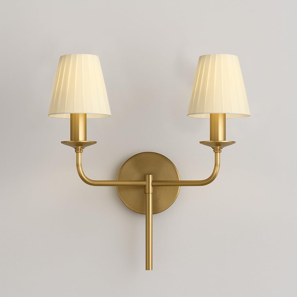 Clip on Lamp Shades Set of 6, Pleated Beige Small Empire Fabric Replacement Shades for E14 Candelabra Bulbs &ndash; for Chandeliers, Wall Sconces & Table Lamps image number 3