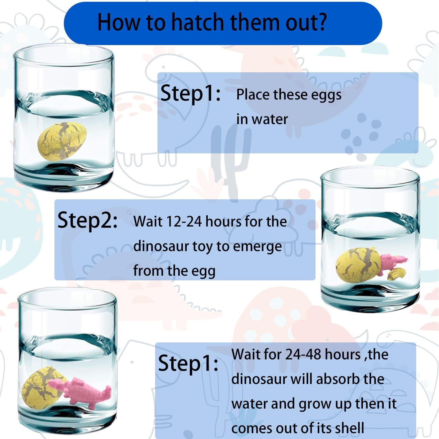 60PCS Small Dinosaur Eggs Toys,Hatching Dinos Egg for Dinosaur Favors Party Birthday Valentine Goodie Bag Stuffers Classroom Carnival Prizes Bulk Pinata Fillers Novelty for Toddler Kids 3-10 Boy Girl image number 1