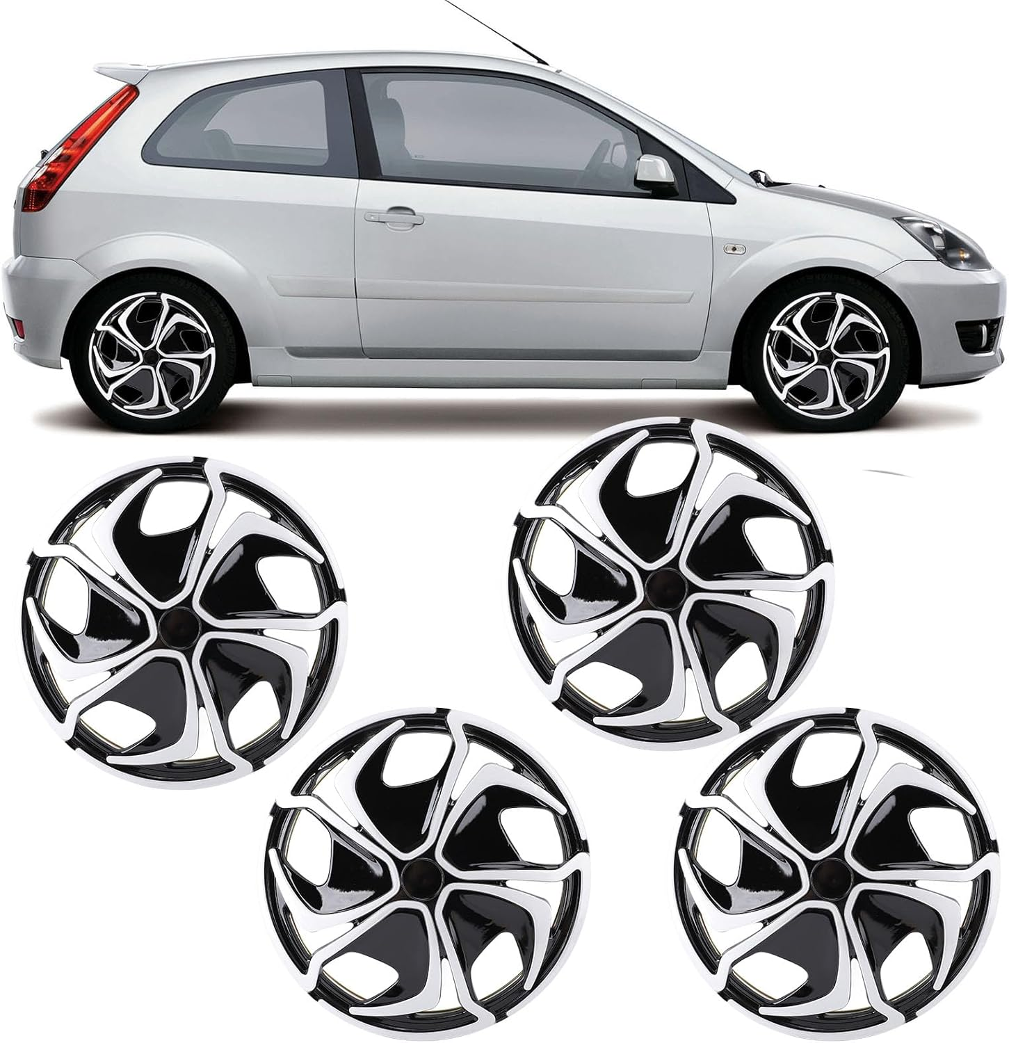 Universal Wheel Rim Cover Hub Caps, Auto Hubcap Set Wheel Cover Replacement Snap on Car Truck SUV,14 Inch Set of 4 Snap on Hubcaps for Universal Automotive image number 3