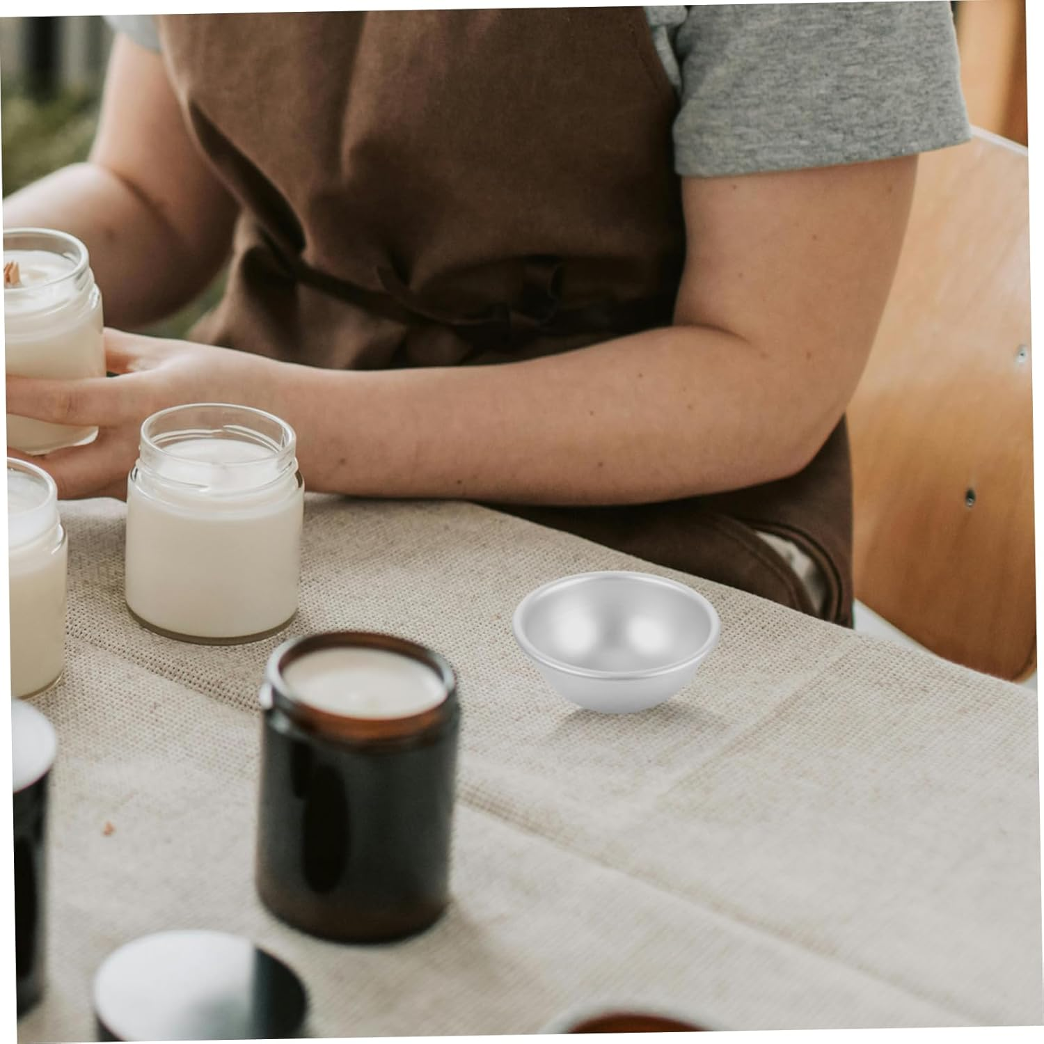 SEWACC 12Pcs Semi-Sphere Aluminum Molds Bath Bomb Molds for DIY Bath Salts Salt Craft Projects image number 6