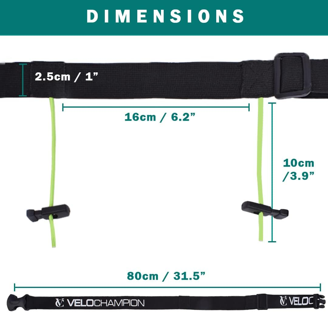 Velochampion Triathlon Running Waist Belt. Elasticated Stretch Fit Clip Fastening for Running, Triathlon, Cycling Marathon image number 2