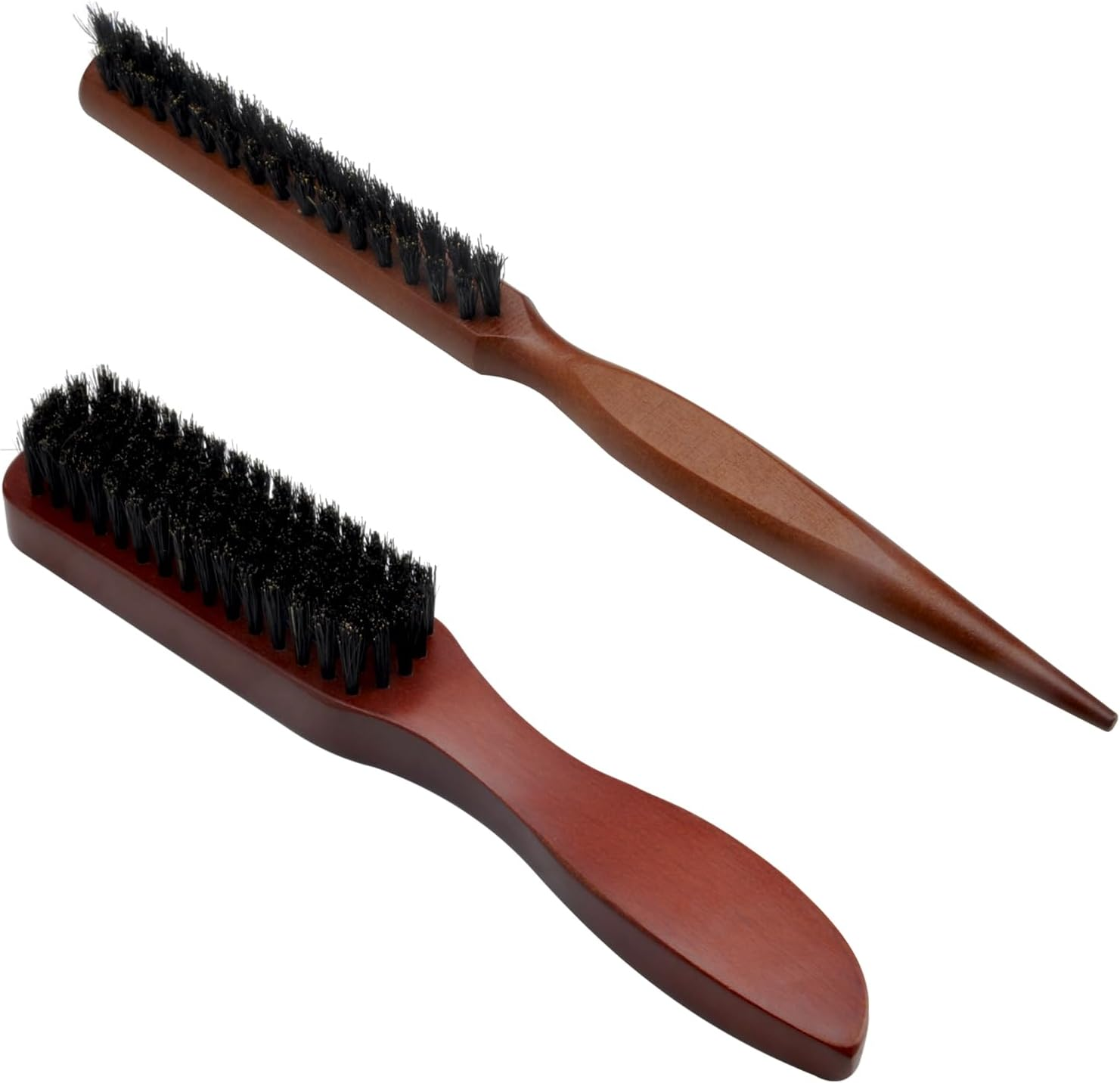 HENGBIRD Boar Bristle Hair Brush, 2 Hair Brush, Beard Brush, Wet Brush, Sleek Bun Brush, Wild Boar Bristles, Teasing Hair Brush, Tail Comb, Professional Salon Comb, Reduces Hair Breakage image number 2