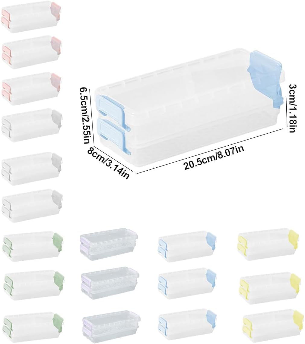 AIMALL 3PCS 2 Layer Versatile Clear Plastic Desktop Organizer Box for Cosmetics, Brushes, and Stationery, Multifunctional with Adjustable Compartments, Ideal for Home and Office Use image number 3