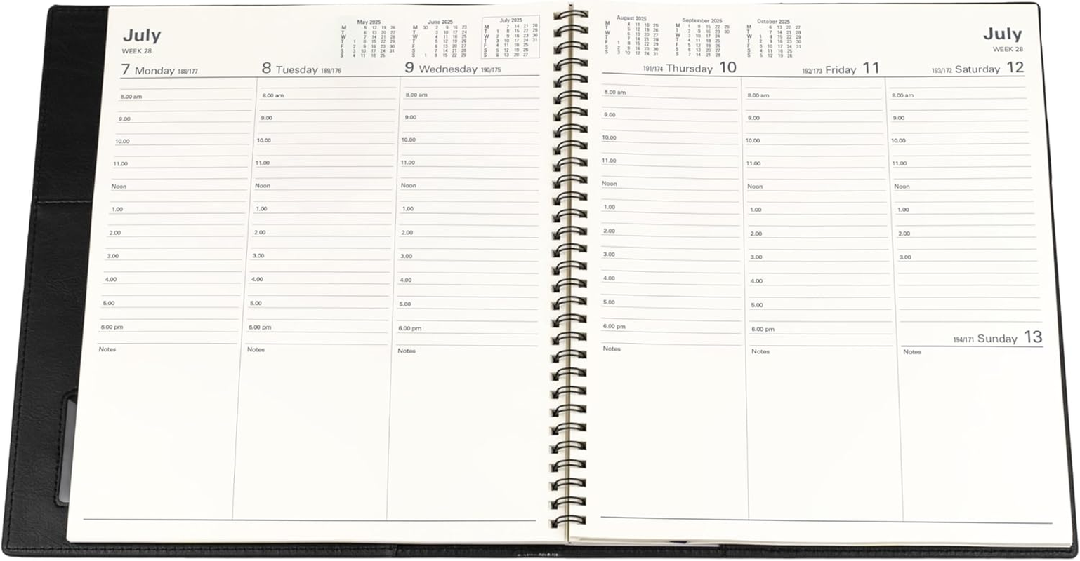 Collins Vanessa - Quarto Week to View Calendar Year Diary/Planner - 2025 Black