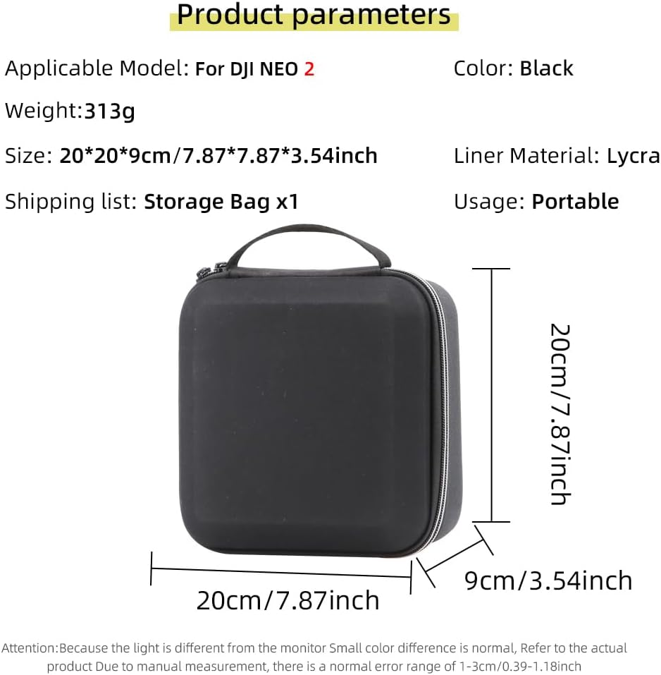 Coyktonty Bag Carrying Case,Travel Portable Bag for for DJI Neo 2 Drone (Black) image number 3