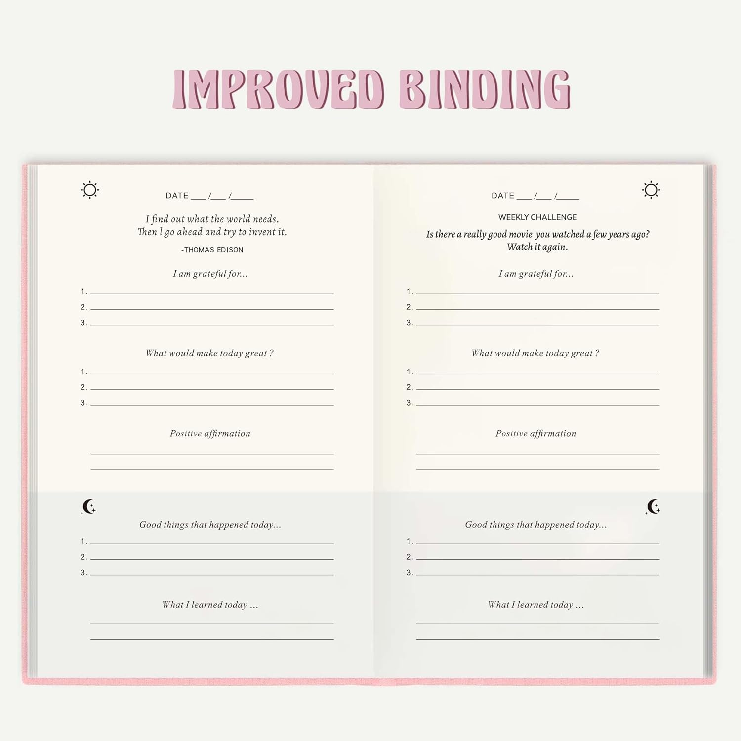 Gratitude Journal for Women Men, Daily Journal for Self-Care, Undated Inspirational Gratitude Diary for Positivity, Mindfulness, Affirmation with Prompts image number 5