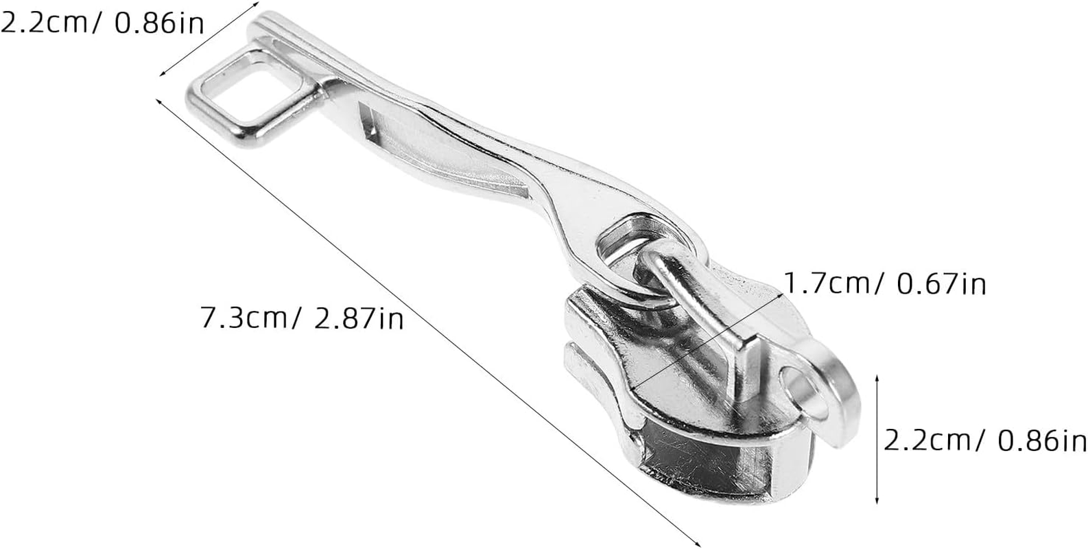 Holibanna 5 Pairs Alloy Zipper Puller Replacement Kit with Nylon Double- Hole, Vintage Silver, Luggage Zipper Repair for Travel Bags and Outdoor Gear image number 5