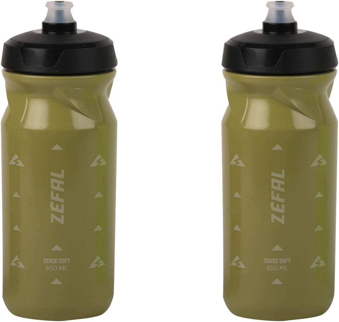 ZEFAL Pack Sense Soft 65-2 Bicycle Drinking Bottles - Road Bike Water Bottle - MTB Cycling Bottle - Sports Bottle Soft and Odourless - Bpa-Free - Blue Transparent, 2 X 650 Ml