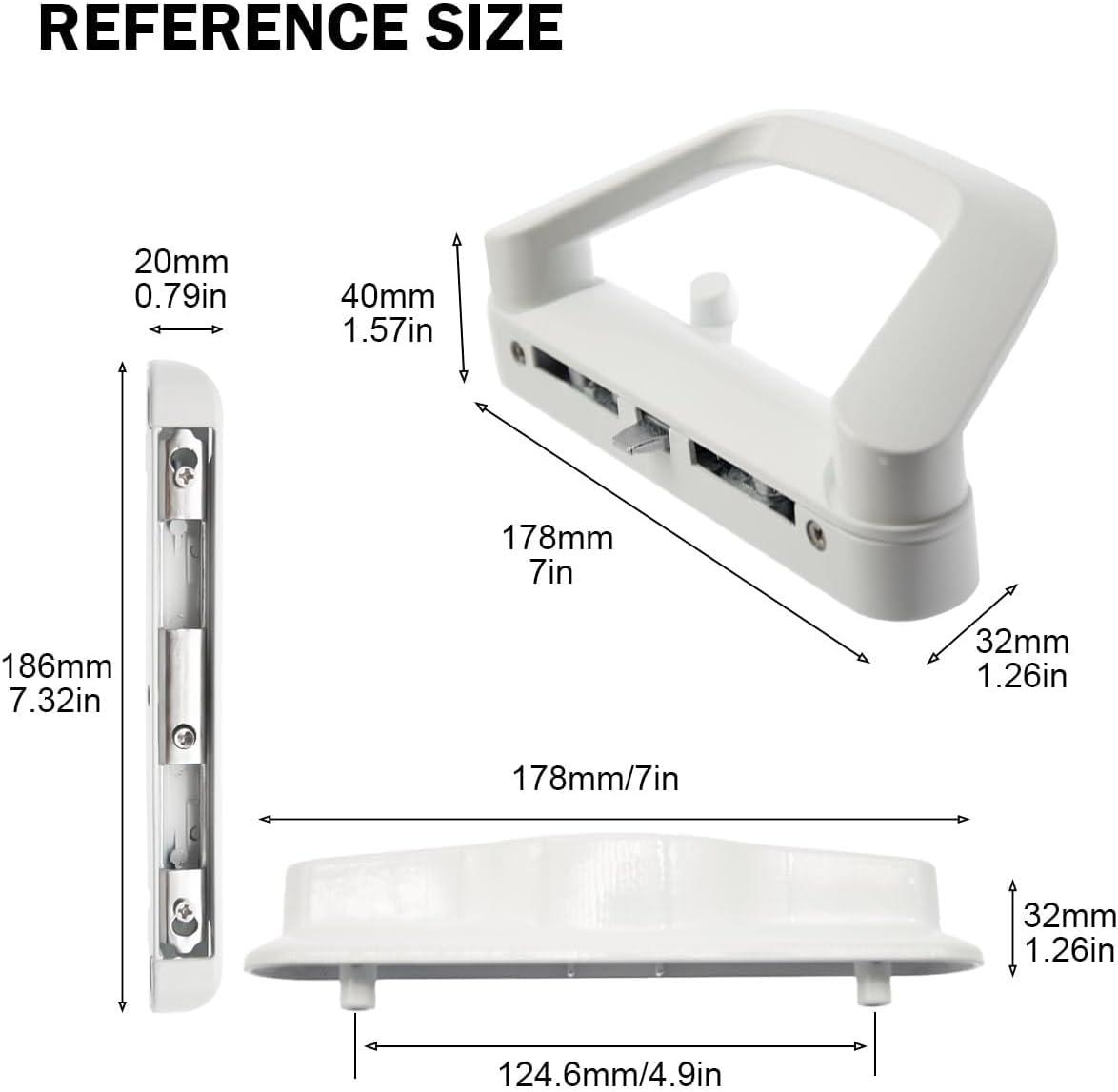 Sliding Patio Door Handle Set Mortise Lock Suitable for Sliding Glass Patio Door Keyed White