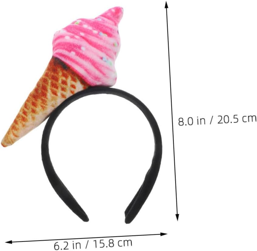 Hohopeti 2Pcs Plush Ice Cream Headbands for Women Funny Hair Accessories for Festivals and Parties Secure Fit Gentle Hair Reliable Hold for Makeup and Spa Activities image number 1