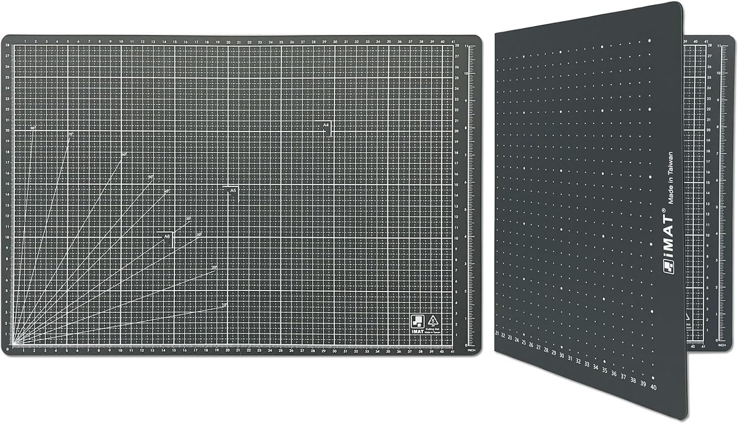 Imat Flip Cutting Mat Note A3, 45X30 Cm, Foldable, Ideal for Crafts, Paper Cutting, Hand-Drawn Illustrations, Creative Collages (Black)