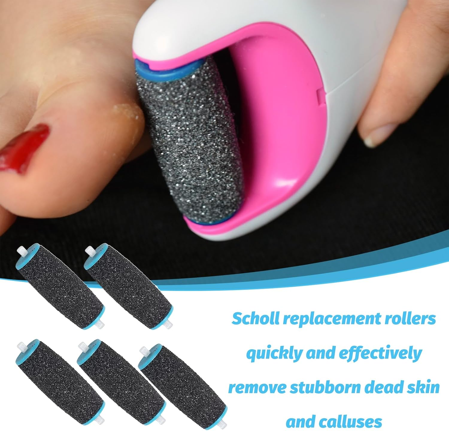 Callus Remover Replacement Rollers, for Callus Remover, Replacement Rollers for Pedicure, Pedicure, Foot Care Set, Pack of 10 image number 1