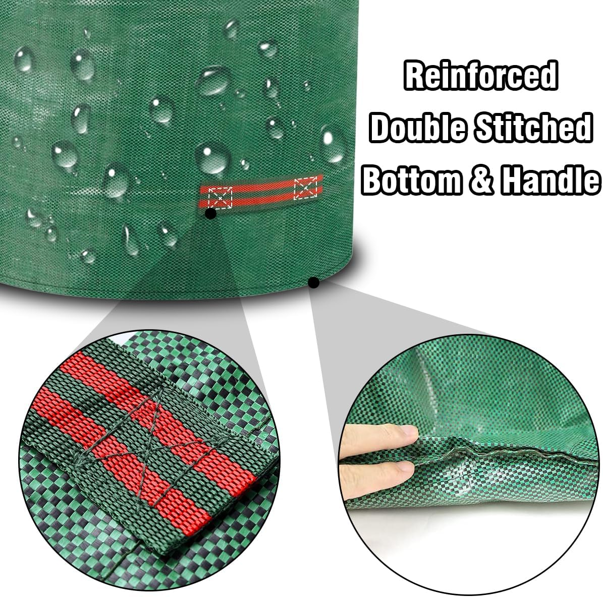 Garden Waste Bags Heavy Duty Reusable Garden Bags with Handles, 500L Large Garden Refuse Rubbish Sacks Green for Yard Debris Grass Cuttings Garbage Leaves Collection, Gardening Supplies image number 4