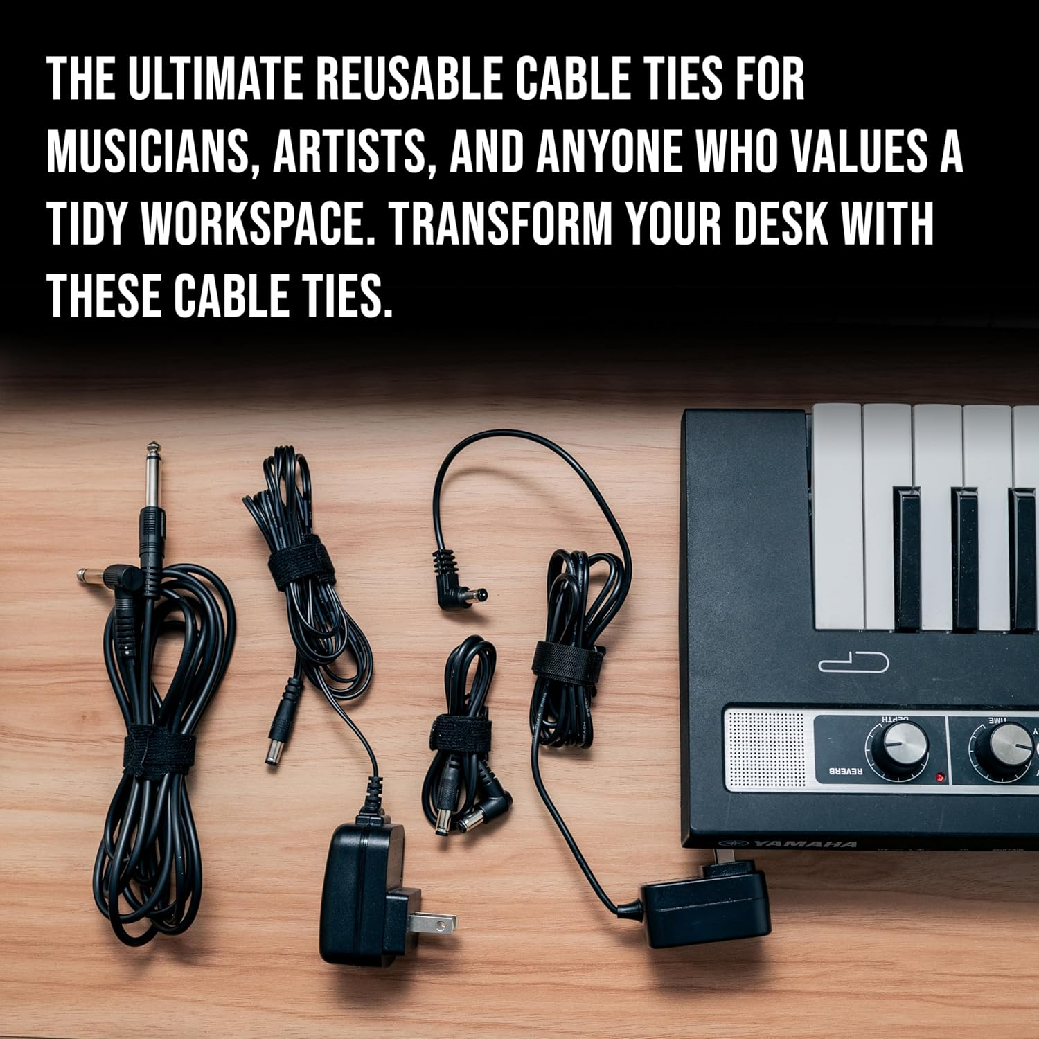 130 PCS 6 Inch Reusable Cable Ties Adjustable Cord Straps, Hook & Loop Wire Organizer for Home, Office & Electronics Cable Management image number 2