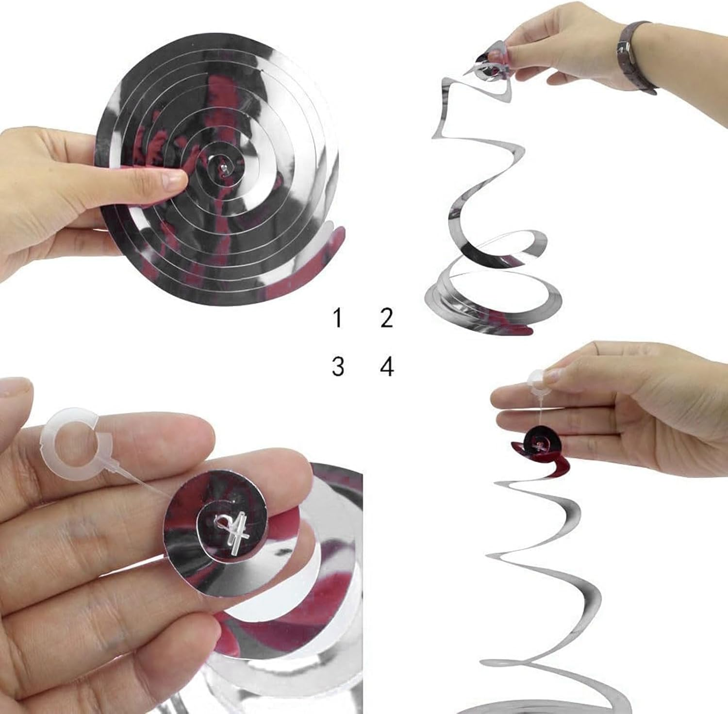 Black 40 Party Swirl Birthday Decorations-Foil Ceiling Hanging Swirl for 40Th Birthday Party Decorations 40Th Anniversary - Pack of 20 image number 2