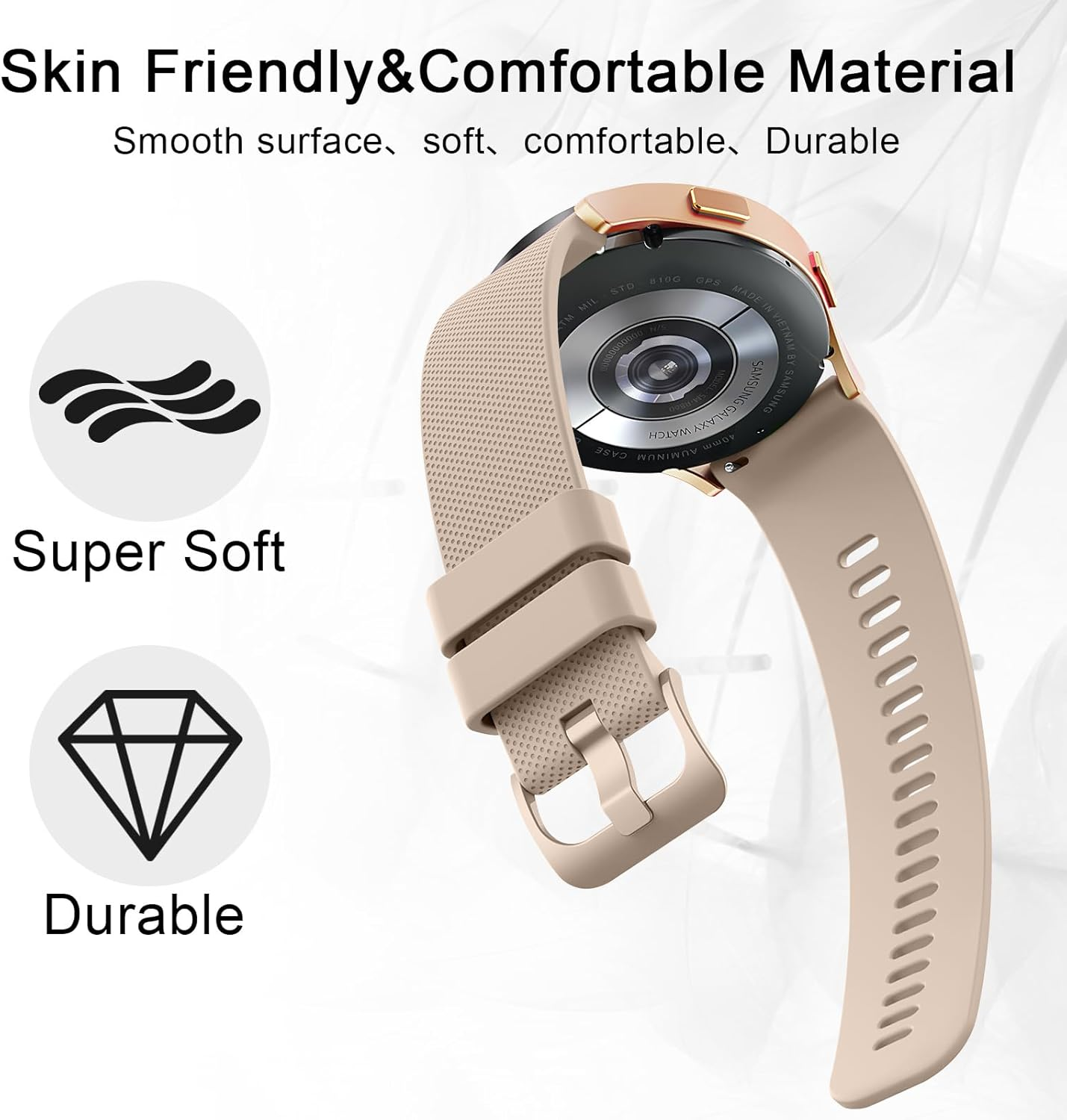 3 Pack Sport Bands for Garmin Forerunner 245 Band, Garmin Vivoactive 5 Band, Garmin Venu SQ Band,20Mm Soft Silicone Replacement Watch Strap for Garmin Forerunner 55/645/245 Music Smartwatch image number 2