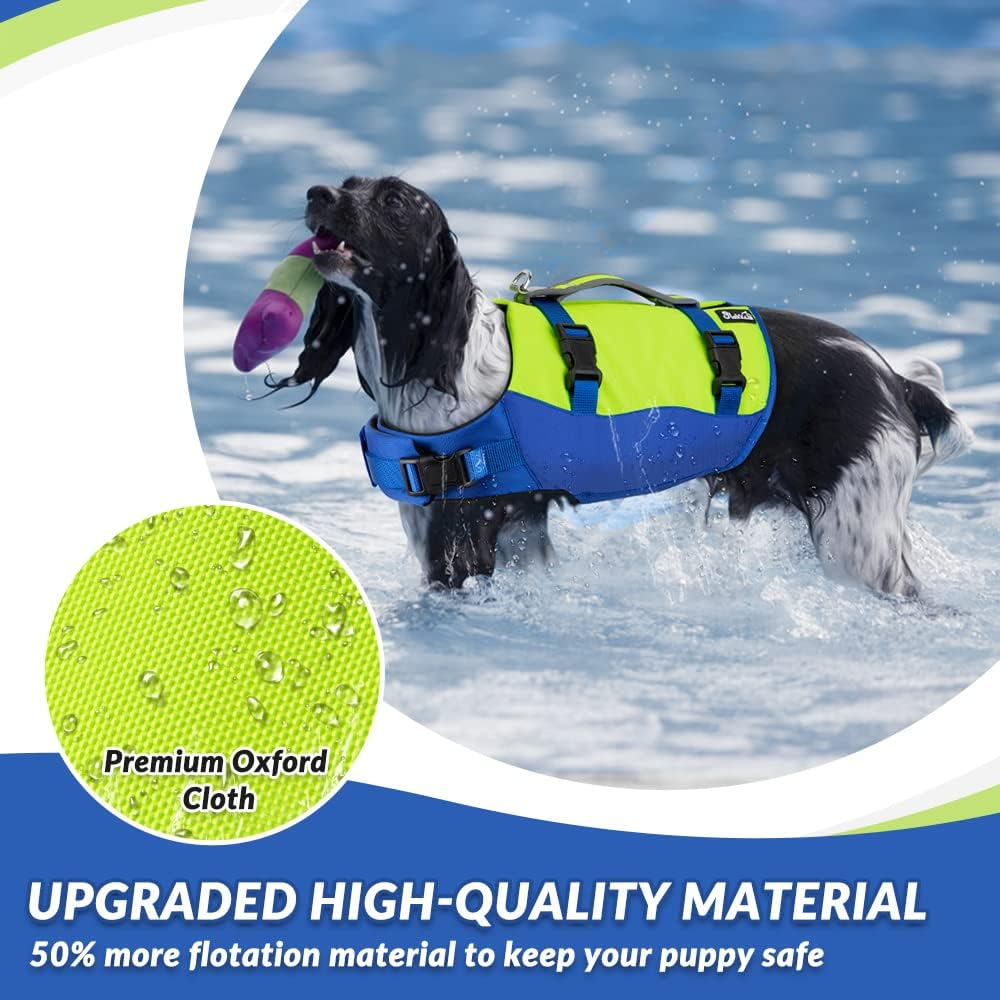 Slowton Dog Life Jacket, Adjustable Dog Life Vest with Reflective Rescue Handle, Pet Safety Flotation Vest for Swimming Boating Pool Beach image number 6