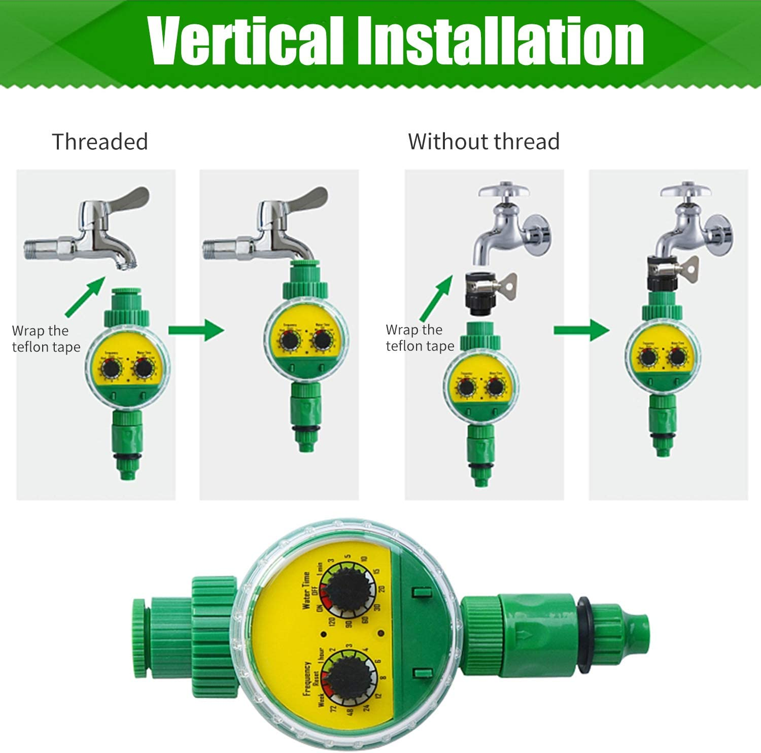 Irrigation Water Timer Controller Garden Electronic Programmable Automatic Watering Timer Waterproof Water Faucet to Hose Timer for Outdoor Parterre