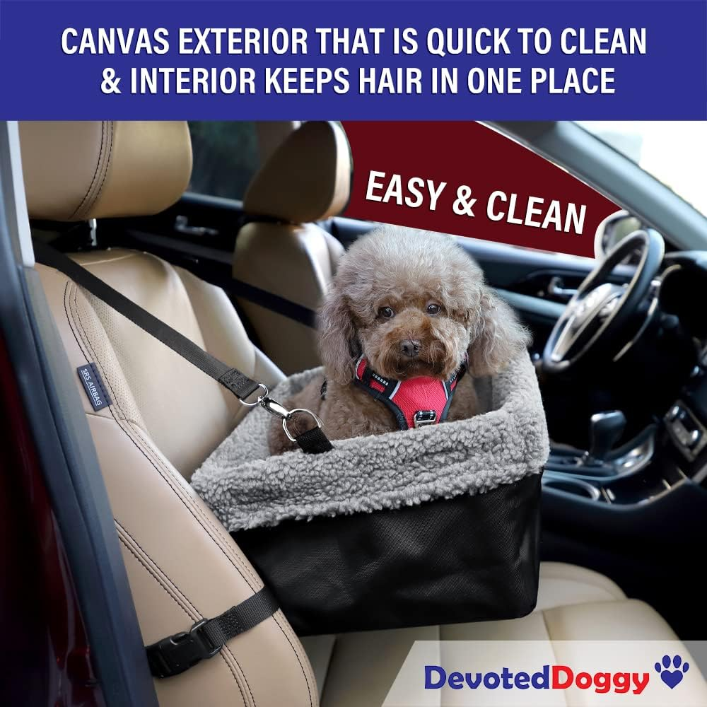 Deluxe Dog Car Seat Fits Pets up to 15Lbs, Dog Booster Seat, Padded Cushioning, Adjustable Straps, Metal Frame Encasing, Installs in Seconds, Collapsible Canvas and Easy to Clean image number 6