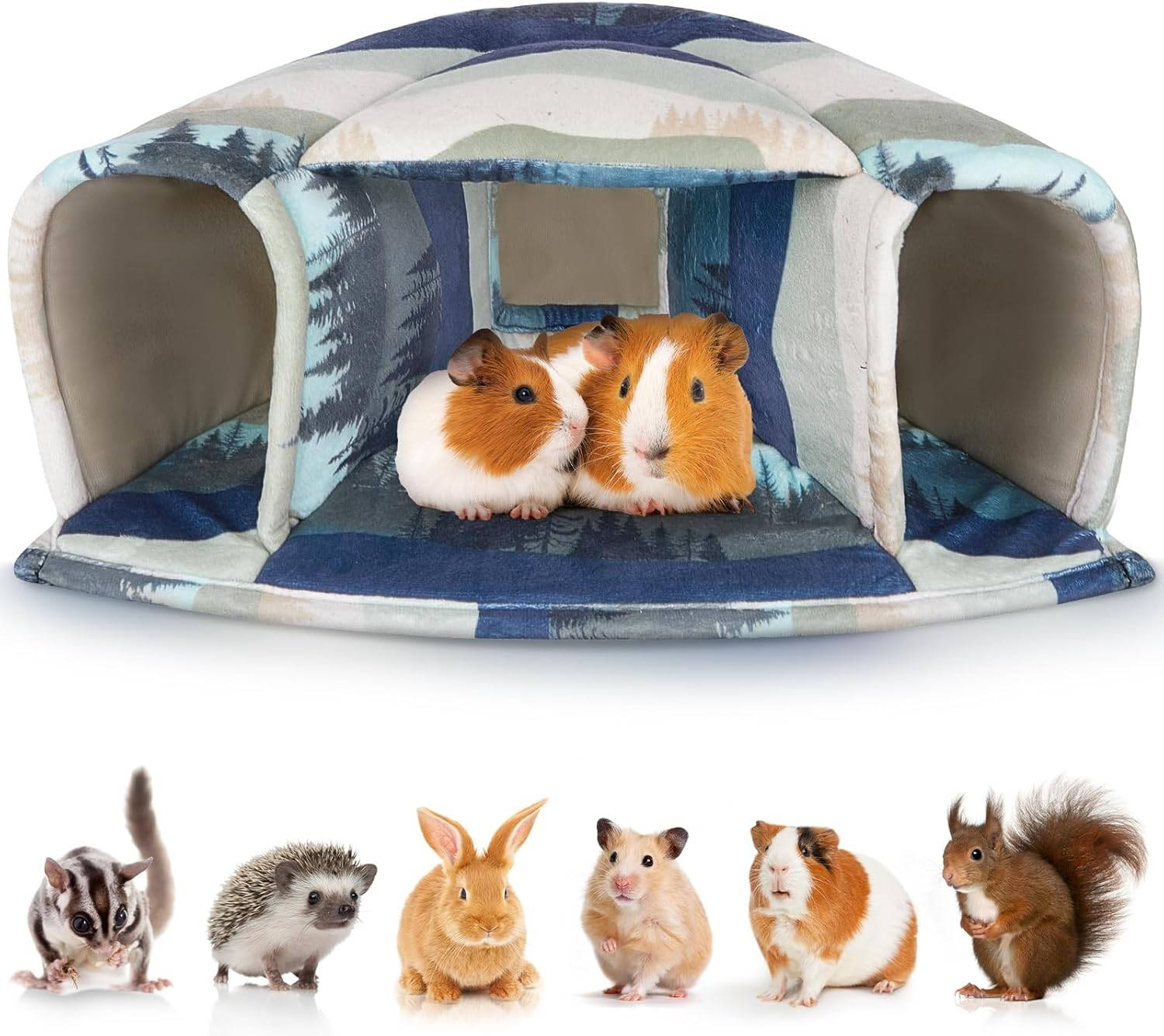 Guinea Pig Bed Small Animal Hideout House Warm Guinea Pig Tunnel Washable for Small Pet Hamster,Chinchilla,Bunny