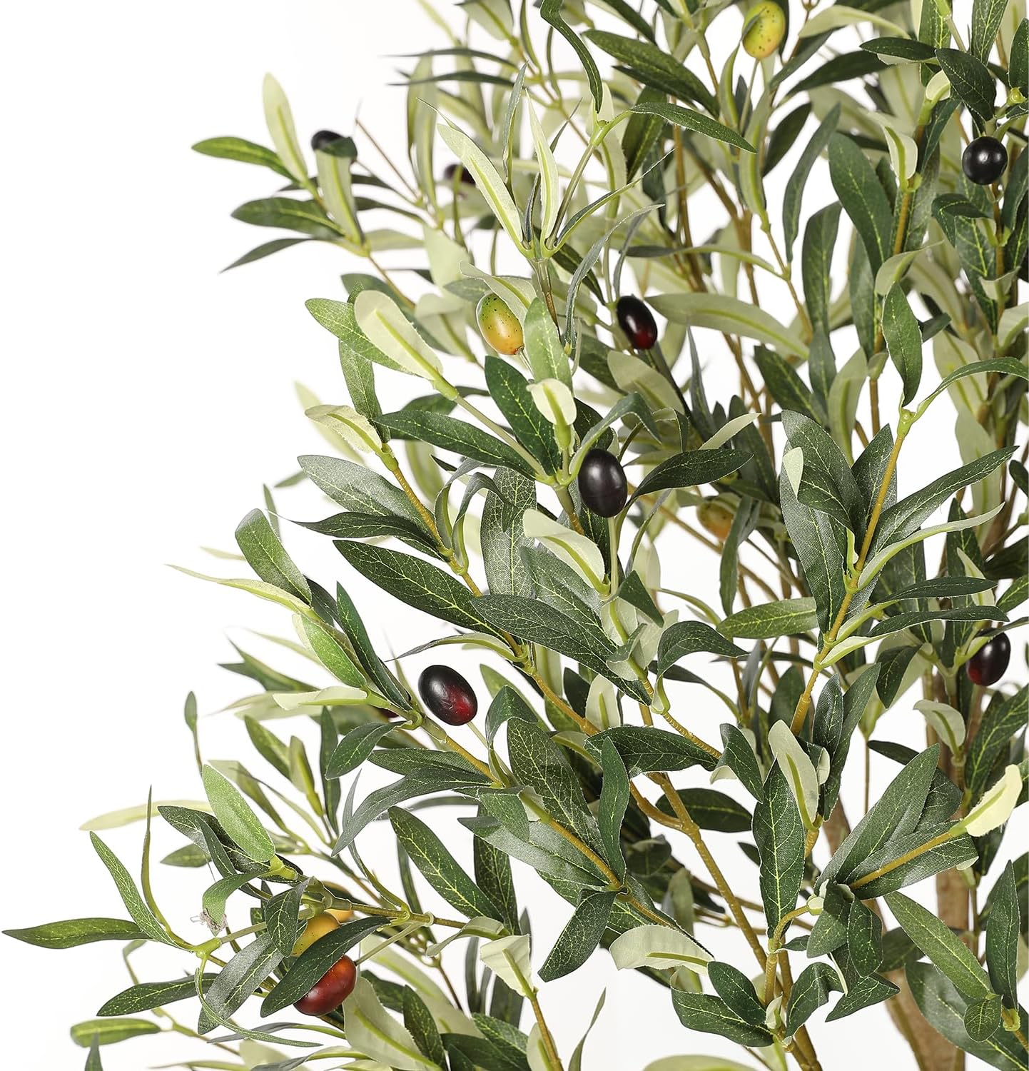 PHYTREE Artificial Olive Tree, 5.5FT Faux Olive Tree with White Tall Planter, Large Fake Potted Olive Plants with Lifelike Fruits and Realistic Trunk, Artificial Trees for Home Office Decor Indoor image number 4