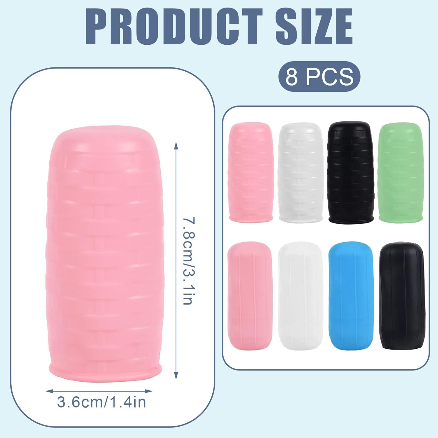 8Pcs Elastic Sleeves for Travel, Silicone Leak Proof Sleeves Reusable Toiletry Leak Covers Travel Container Sleeves Accessories for Shampoo Lotion Bottle (2 Styles)