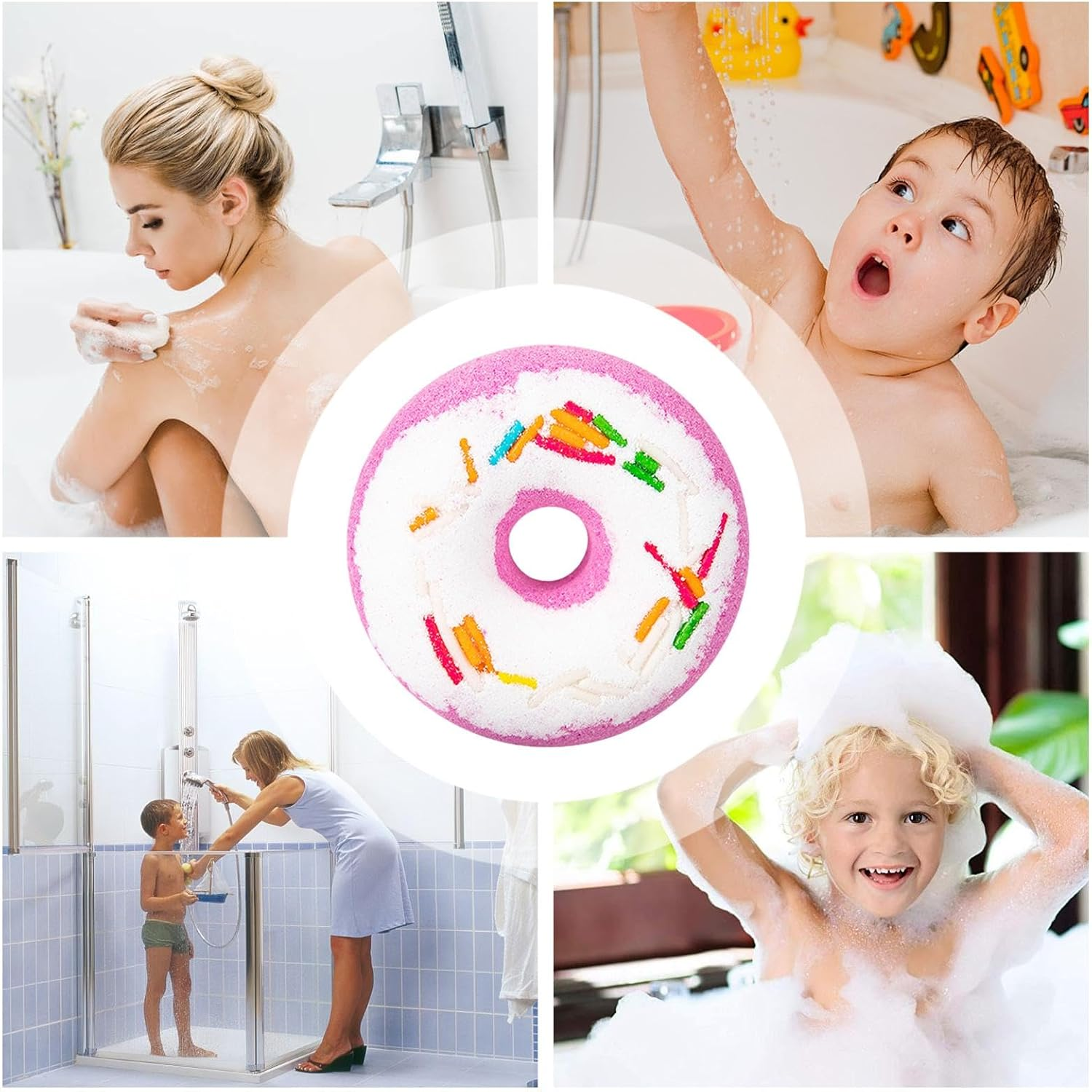 Shower Bombs Aromatherapy - Shower Steamers Aromatherapy | Shower Fizzies, Donut Design, Christmas Stocking Stuffer, Birthday Mothers Day S - Lemon image number 2