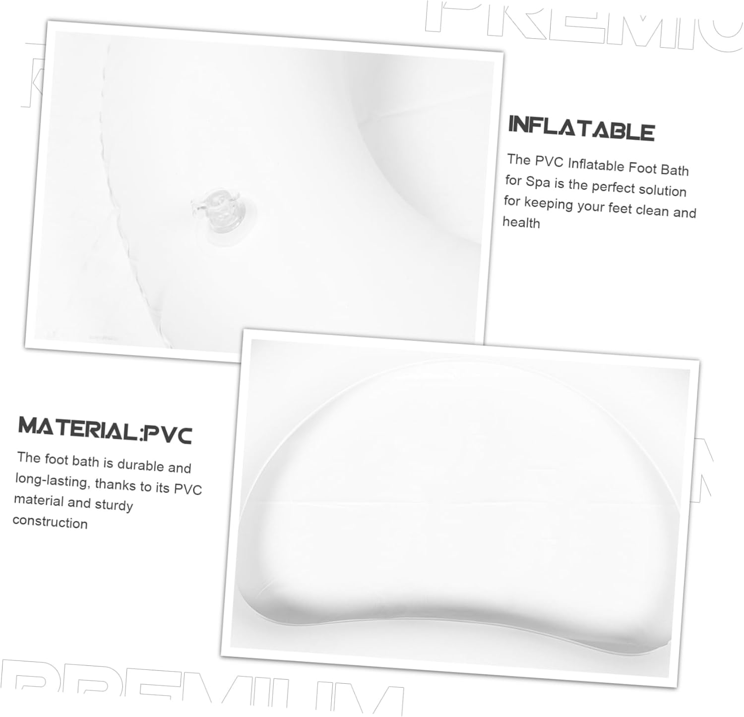 Vaguelly Inflatable Spa Footbath Pool Foot Bath Tray Pool Basin Soaking Basin Portable Body Washing Soaking Wash for PVC Blue image number 4