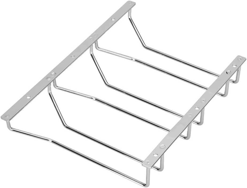 Dianoo Wine Glass Stemware Rack Holder Wine Glass Rack under Cabinet with Screws Chrome Finish 22CM 3 Rows image number 6