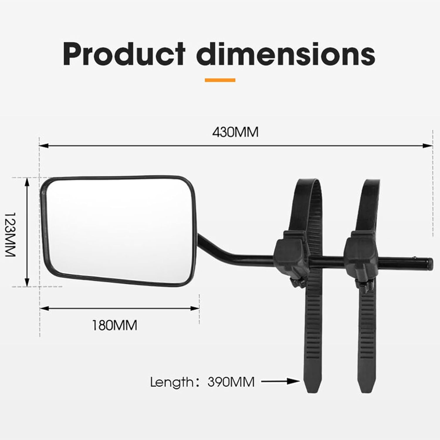 Provecta 1 Pair Caravan Towing Mirrors,Universal Clip-On Truck & RV Trailer Tow Mirrors,Adjustable Rearview Mirrors for Motorhome Vehicle Car RV SUV image number 1