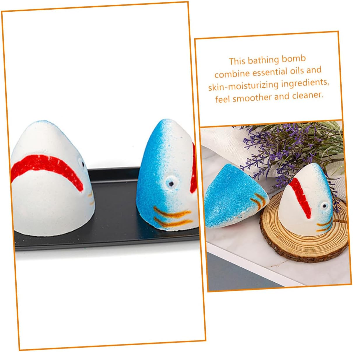 3Pcs Shark-Shaped Bath Salt Bomb Essential Oil Bubble Bath Bomb for Relaxation image number 4