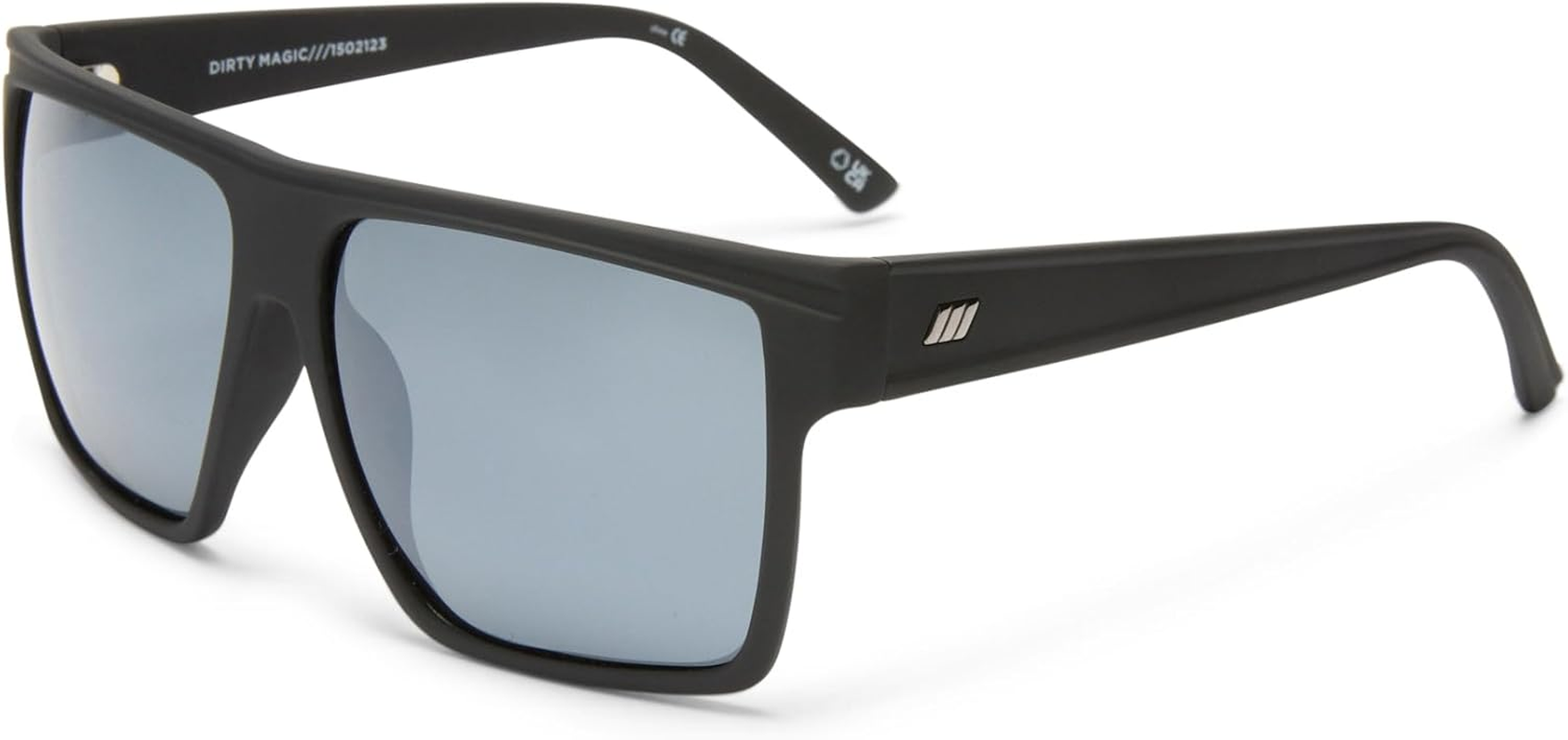 Le Specs Male Dirty Magic Black Rubber D-Frame Sunglasses image number 2
