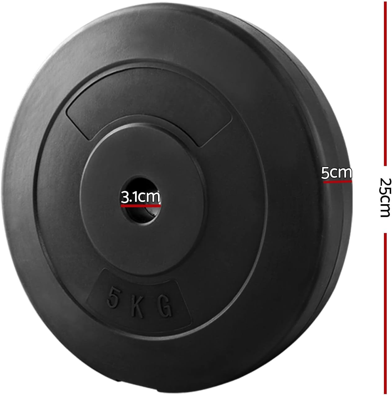 Everfit 10Kg Barbell Weight Plates, Barbells Weights Set Bumper Plate Strength Training Exercise Fitness Equipment for Home Gym, with Edged Ring Sets of 2 image number 3