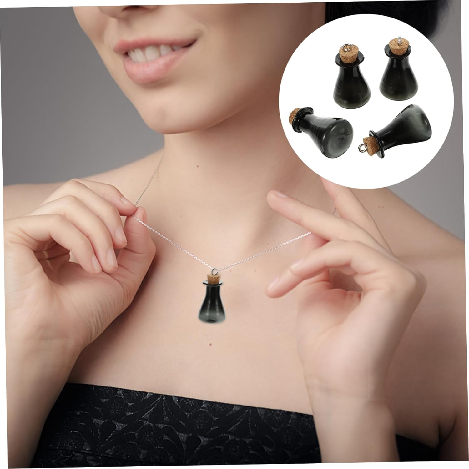 Mini Glass Bottle DIY Wishing Bottles Set of 8 Creative Decorative Accessories Air Purifying Home Decor image number 4