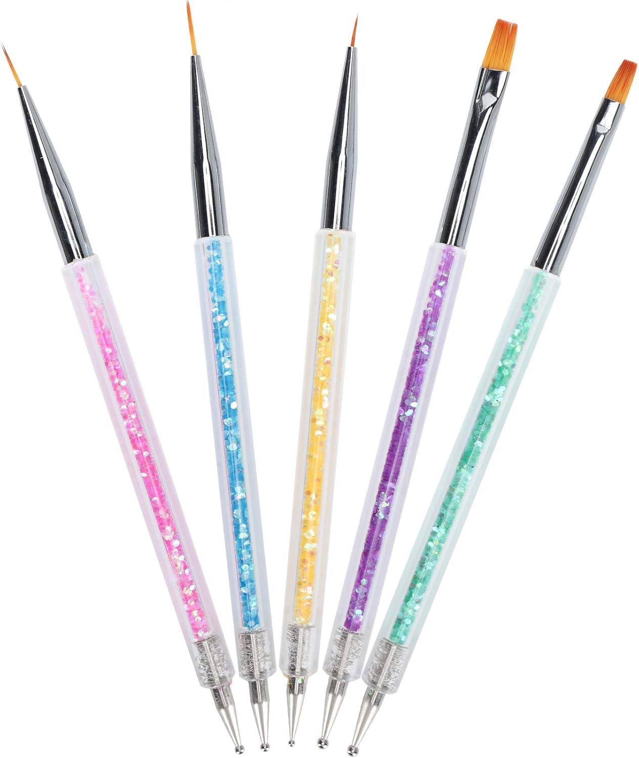 Nail Art Brush, Nail Painting Dotting Pen 5Pcs for Dotting for Nail Art for Liner for Painting image number 3