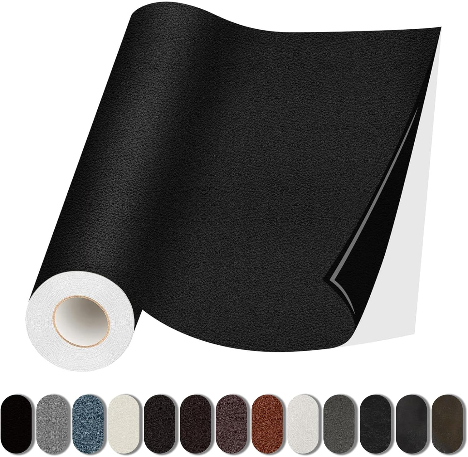 Leather Repair Patch, 17X79 Inch Self Adhesive Leather Repair, Large Vinyl Patch Tape for Couches, Furniture, Car Seats, Cabinets, Wall, Handbags （Black, 17X79 Inch） image number 2