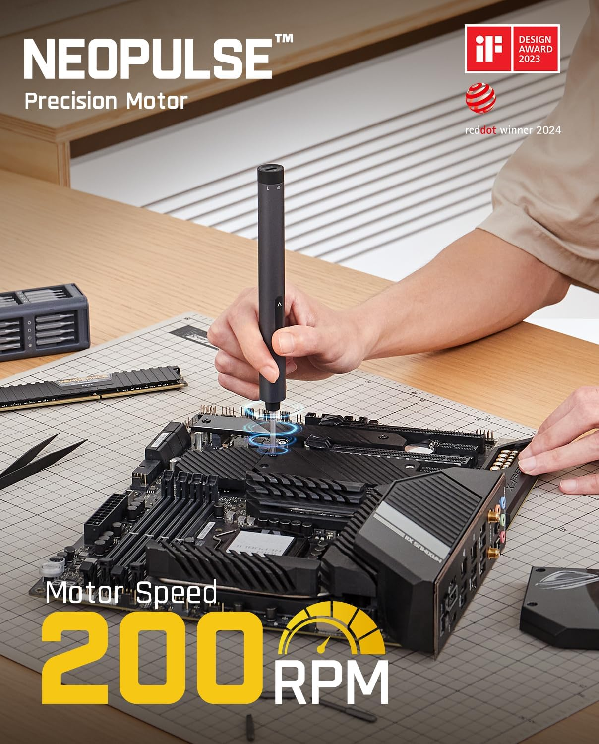 Fanttik E1 Max 3.7V Electric Screwdriver, Mini Precision Screwdriver Set, 50 Magnetic Bits, Magnetic Storage, 5/32&lsquo;&rsquo;Hex, Repair Tool Kit for Electronics Phone Camera Laptop Watch (Grey) image number 2