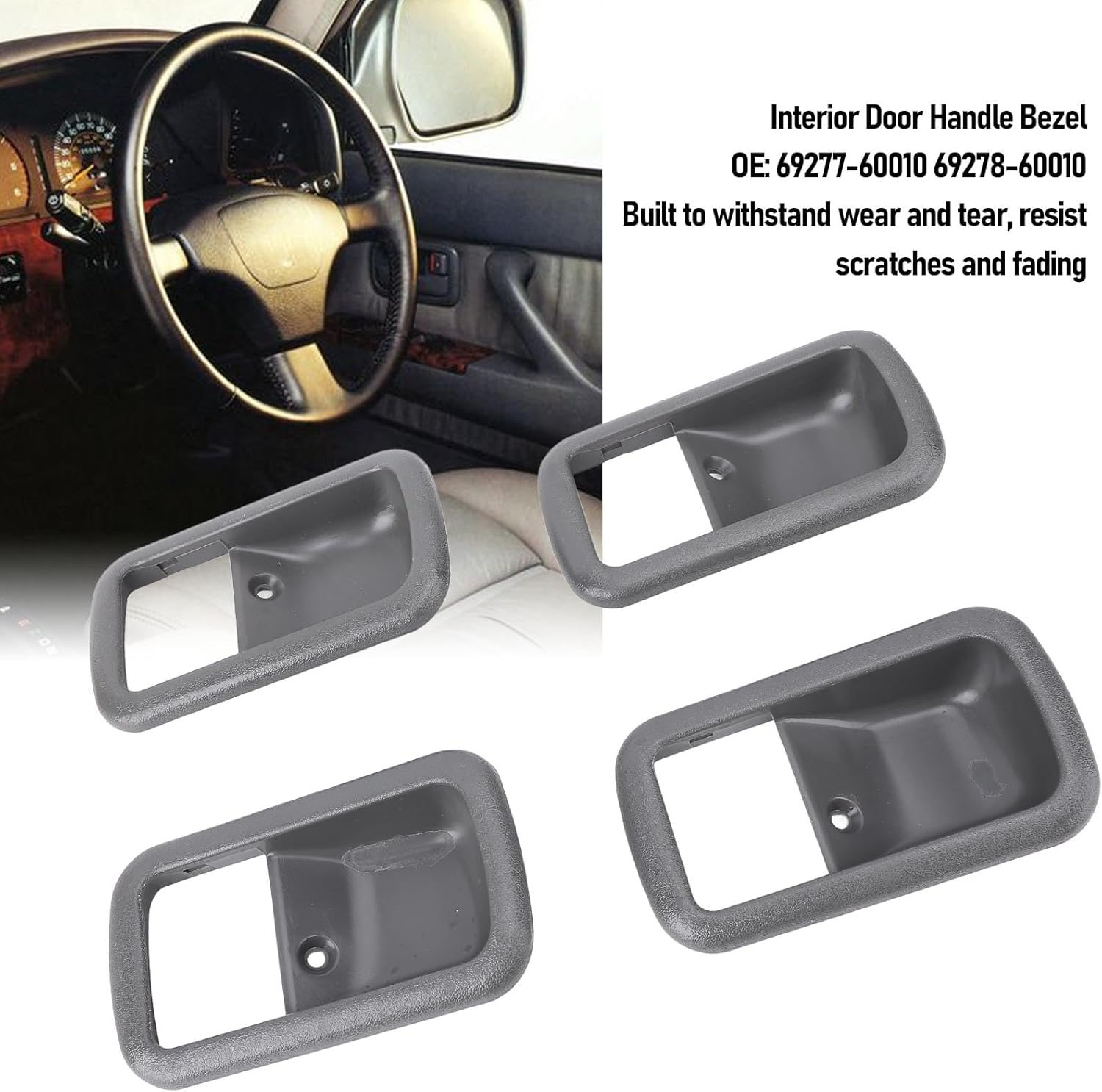 4 Pcs Inner Door Handle Bezel 69277-60010 Replacement for 80 Series FJ80 FZJ80 HDJ80 HDJ81 HZJ80 HZJ81 1991-1997 image number 4