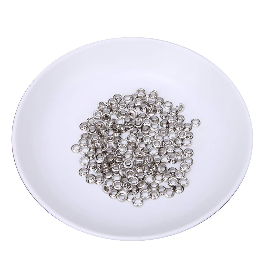 AKLOSIPY 100Pcs 5Mm Brass Double-Sided Eyelets for Leather Craft, Shoes, Belts &ndash; Silver Gray Grommets, Premium Metal Hardware (Bronze)