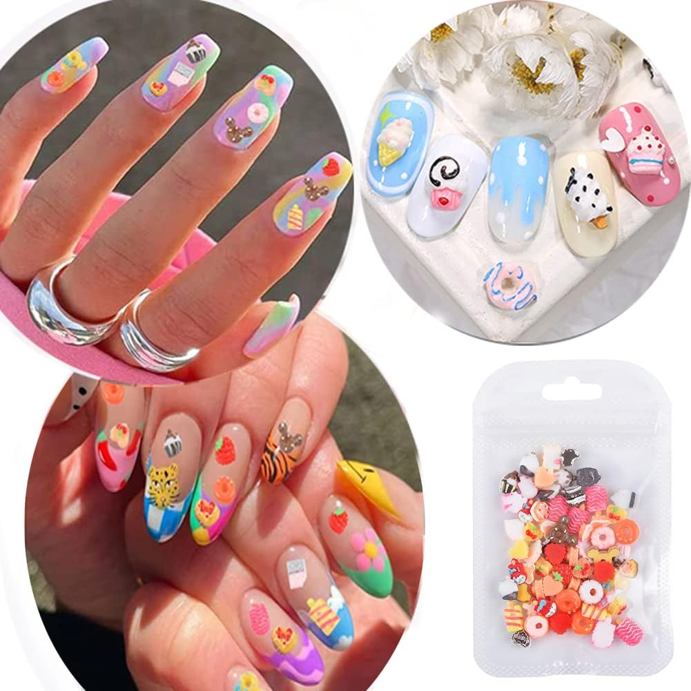 WEILUSI 3D Flatback Resin Sugar Nail Art Sweet Candy Icecream Slime Charms for Nail Decoration Jewelry Making DIY Crafts image number 4