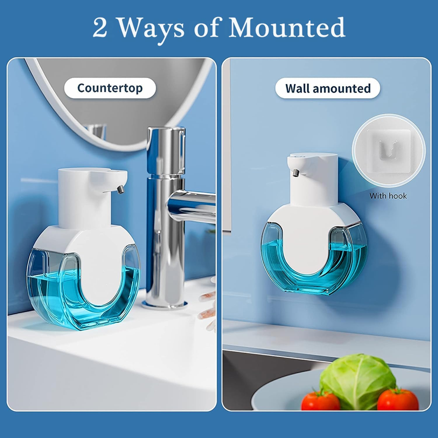 Automatic Foam Soap Dispenser, 420ML Infrared Hand-Free Touchless Soap Dispenser, Dish Liquid Shampoo Rechargeable Auto Hand Soap Dispenser (Foam Soap) - Liquid image number 6