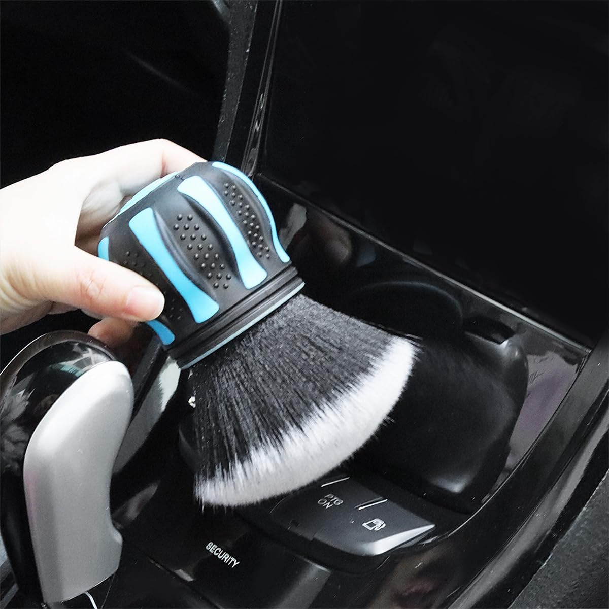 AUCELI Car Detailing Brush, Ultra Soft Auto Interior Dusting Brush with Storage Rack, Car XL Synthetic Brush Cleaning Tool, Universal Covers Large Area inside or outside Vehicles (Red)