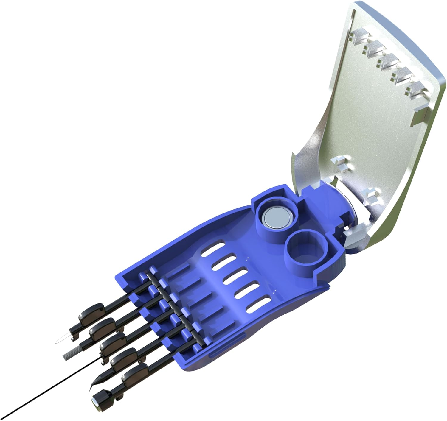 FUTURESUN Hearing Aid Cleaner Kit with Battery Caddy &ndash; 5-In-1 Cleaning Tools for Wax & Debris Removal &ndash; Fits All Hearing Aid Battery Sizes (675, 312, 13, 10) &ndash; Portable Maintenance & Storage Case image number 6