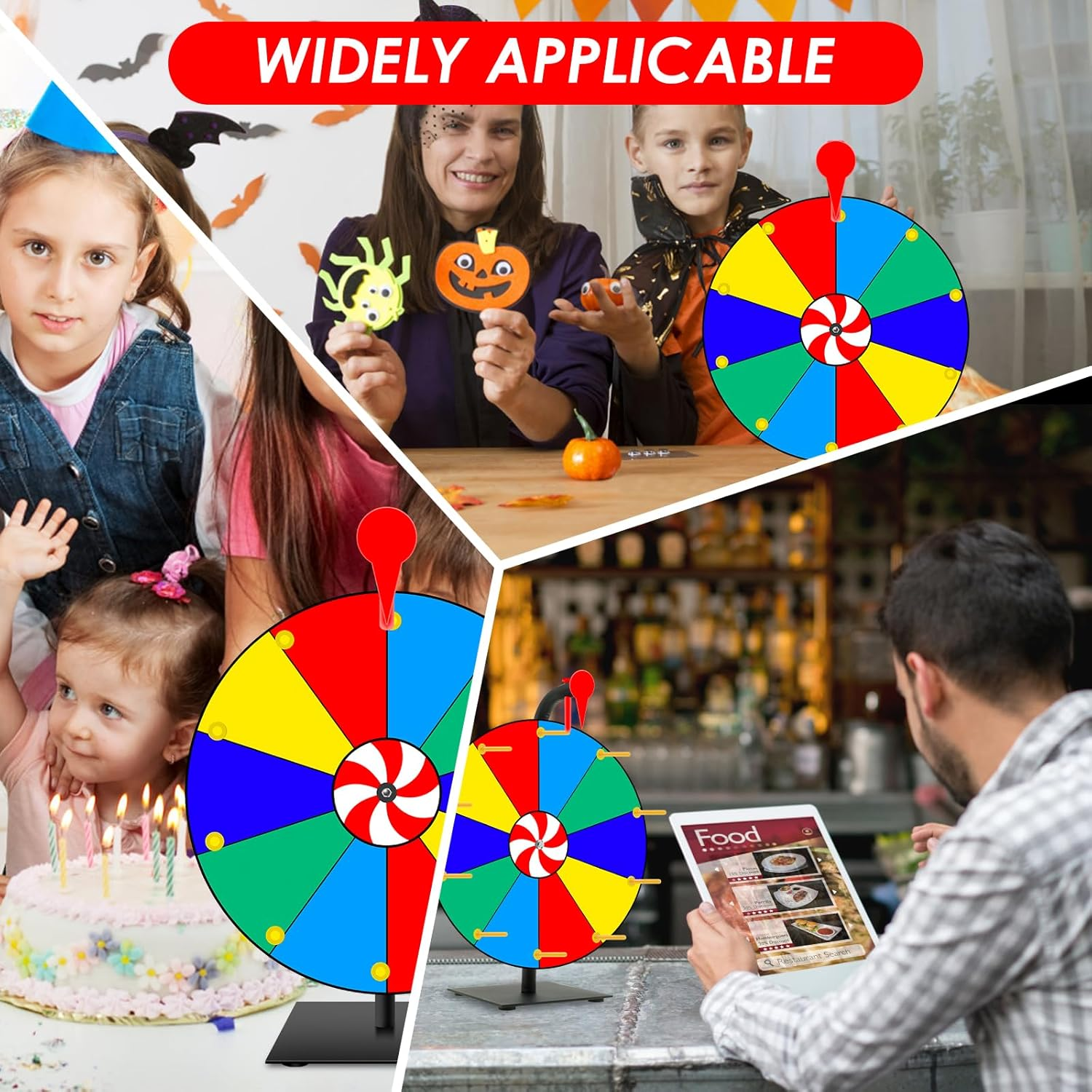 30Cm/12Inch Prize Wheel, 10 Slots Color Tabletop Spin Prize Wheel, Tabletop Roulette Spinner Wheels of Fortune with Dry Eraser and Marker Pen, Editable Spin Wheels for Fortune Spin Game image number 4