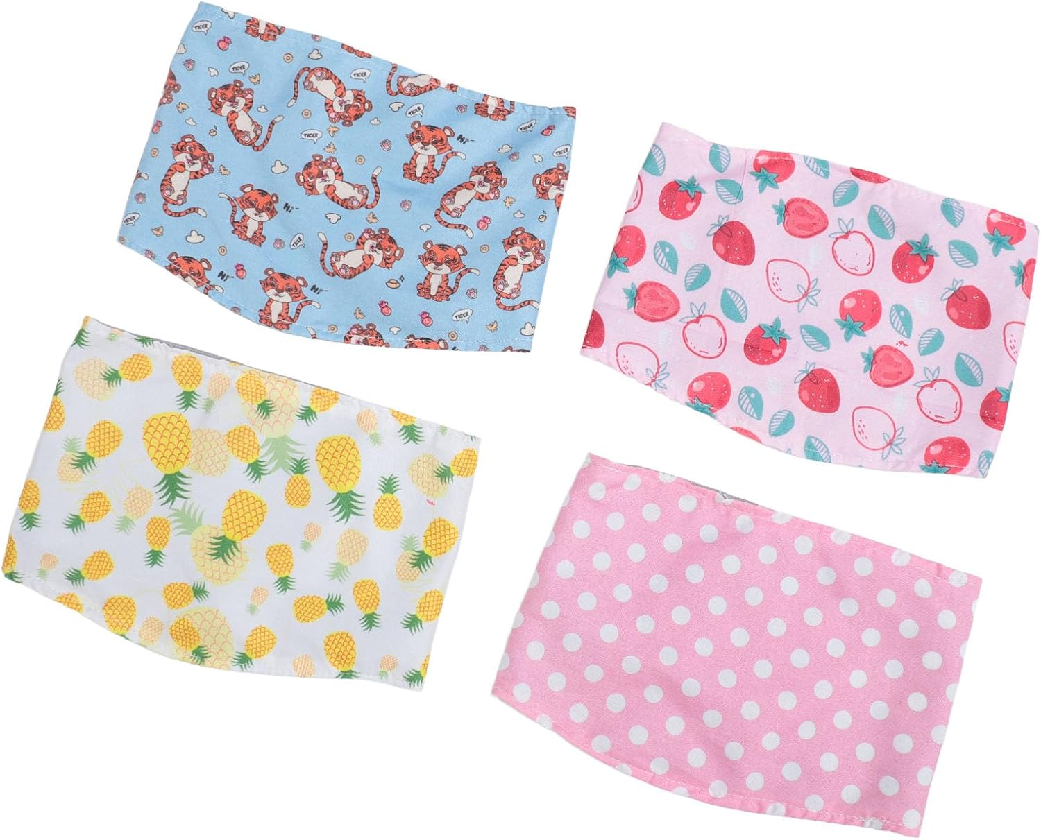 4PCS Washable Dog Diapers Male, Reusable Belly Wrap, Soft and Comfortable, Daily Use, for Dogs Puppy Nappies, with 4 Stylish Patterns (XL)