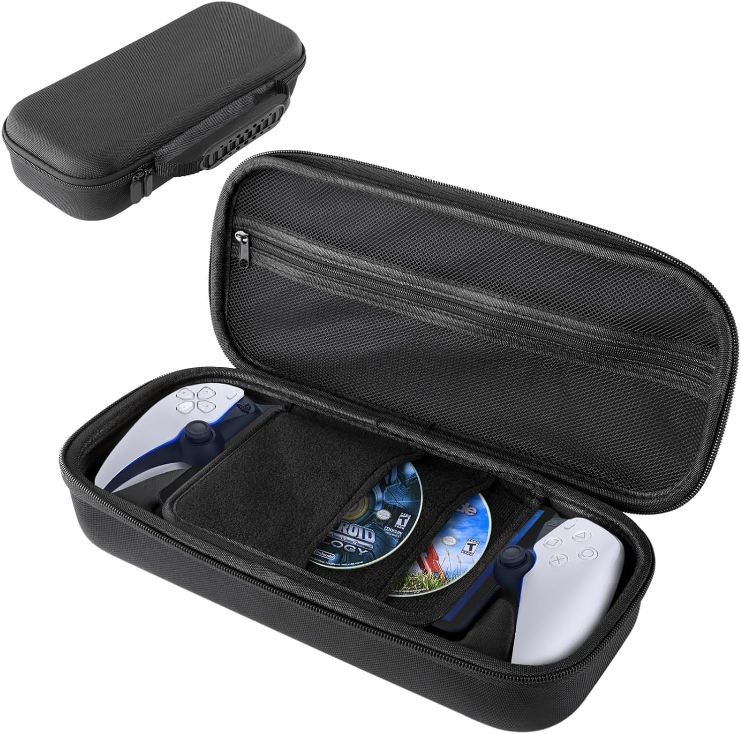 Carry Case Compatible with Playstation Portal Remote Player,Ps5 Portal Hard Shell Travel Case with Game Disc Storage Layer,Waterproof and Shockproof for Playstation Portal image number 1