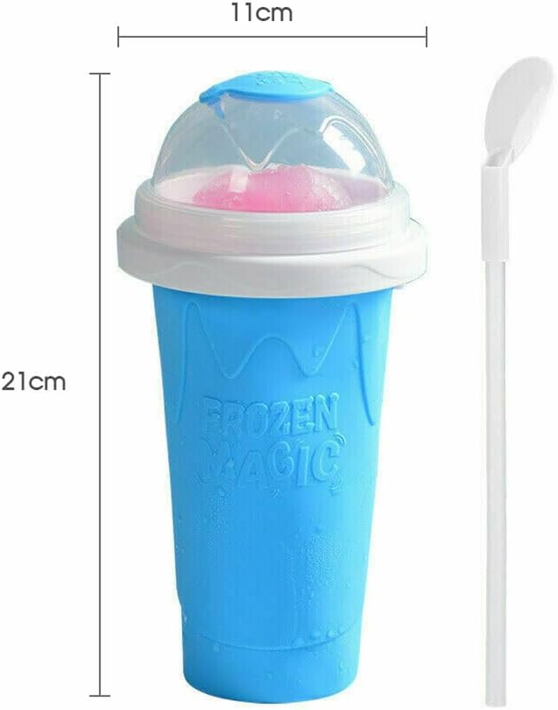 Slushie Maker Cup Quick Freeze Magic Squeeze Cup Milkshake Cup Ice Cream Maker (2, Blue) - 3, Green image number 7