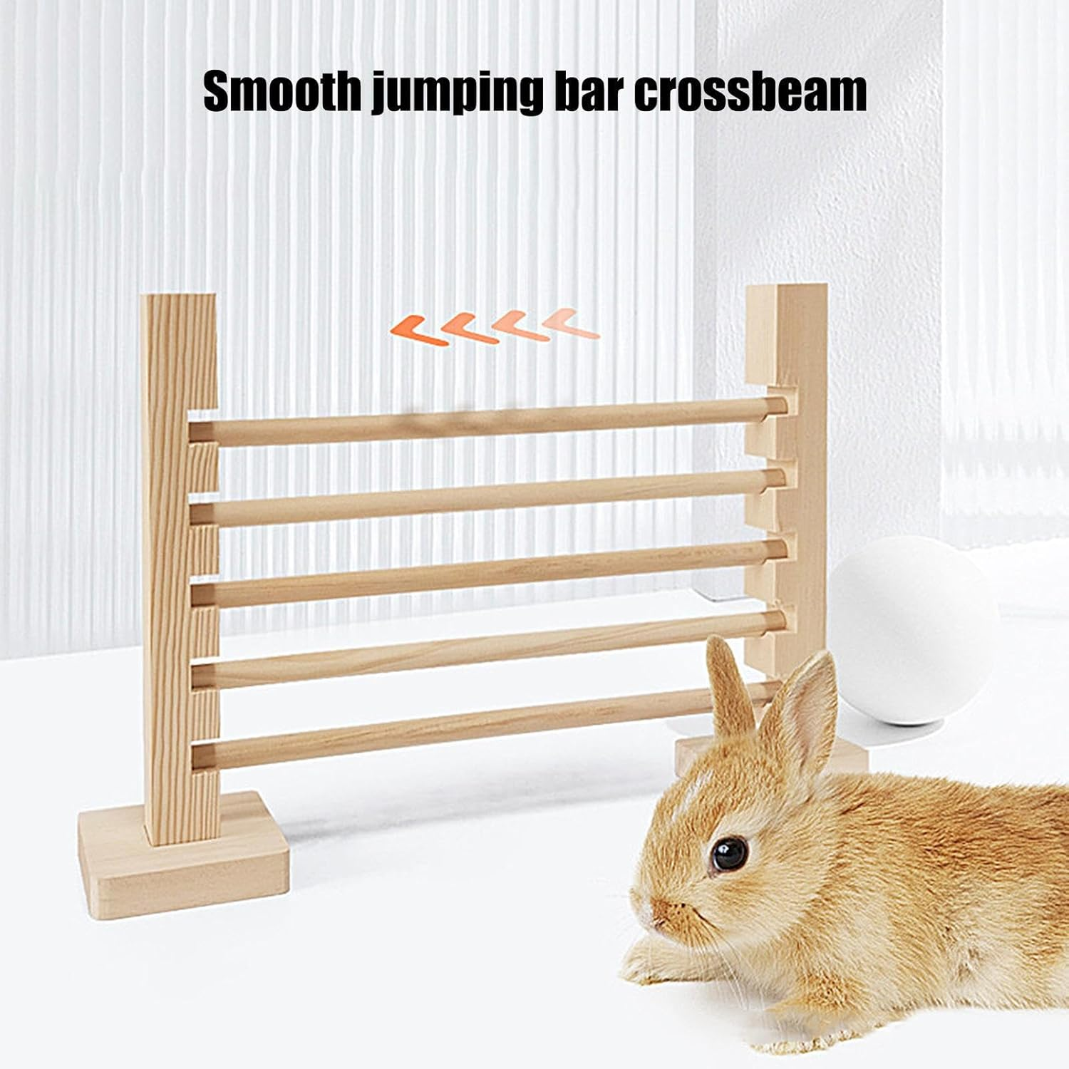 Bunny Jump Bar,Wooden Rabbit Obstacle Exercise Toy - Adjustable Height Small Animal Toy, Training Games for Ferret Chinchilla Indoor Outdoor image number 4
