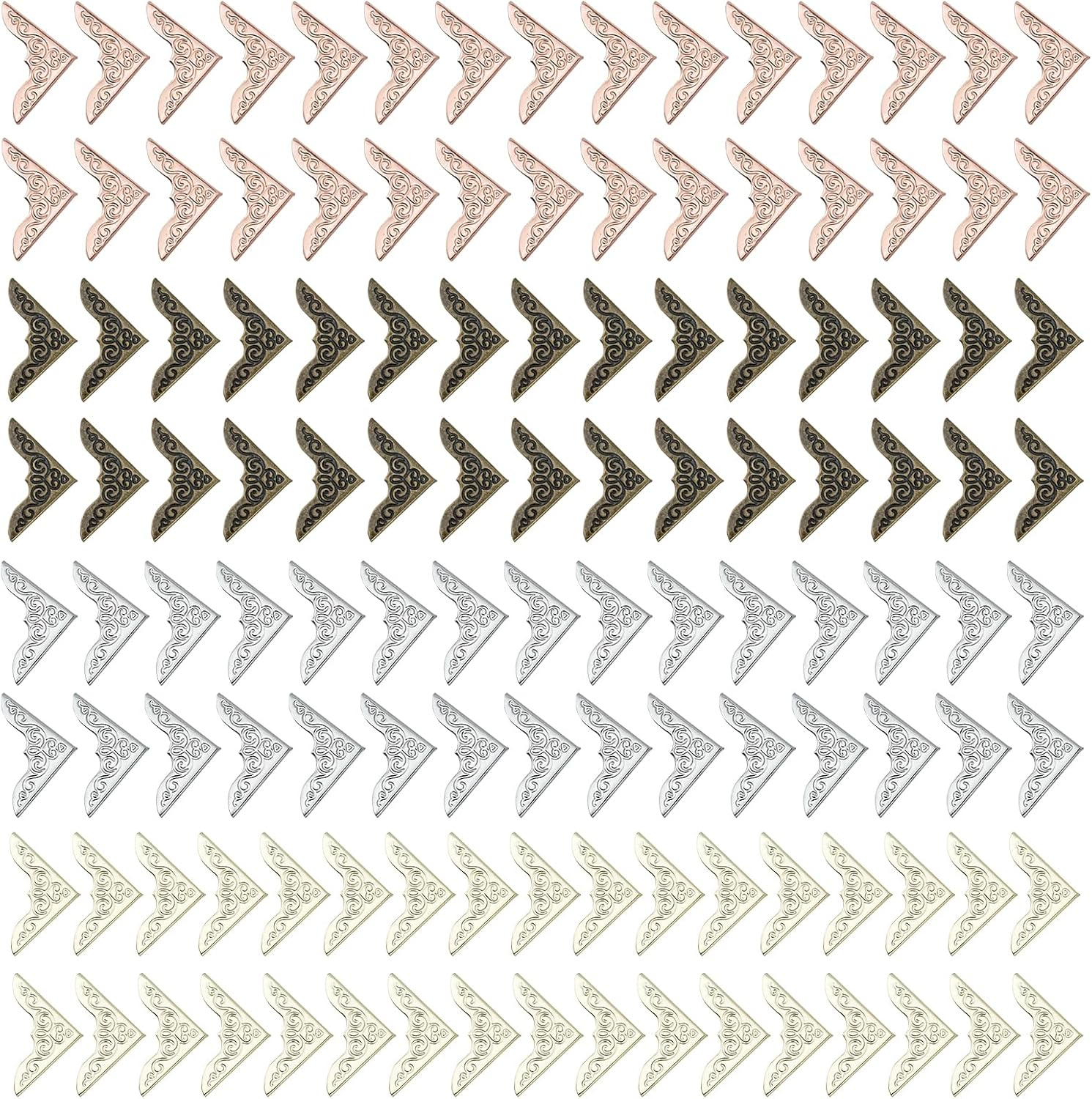 120 Pcs Metal Book Corner Protector Vintage Photo Corners, Iron Guard Cover Book Scrapbooking Corner Protector, Triangle Photo Corners for Scrapbooks Photo Albums Folder Stamp Books image number 6